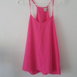 Women's pink spaghetti straps top